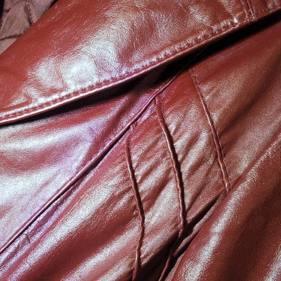 Vintage 1970s Opera Women's Lined, Belted Leather Trench Coat Fits Like A 4-6. - Picture 4 of 16